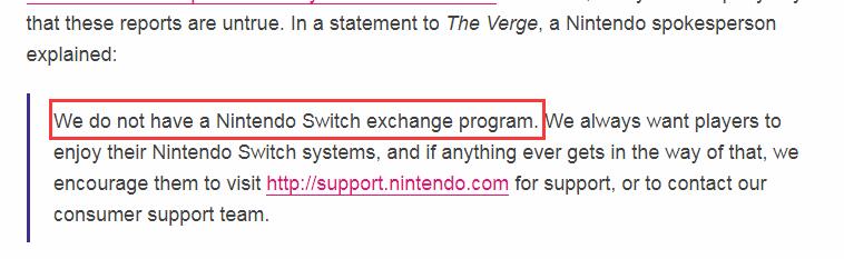买老版Switch免费换新版？任天堂官方回应：绝无此事