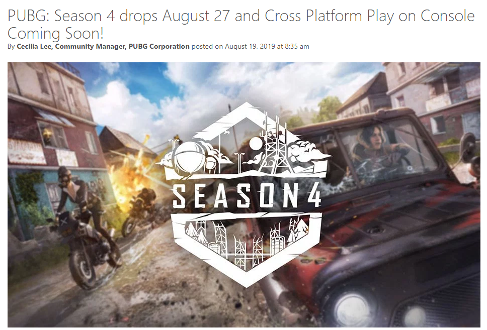 GC 2019：《绝地求生》XboxOne/PS4版跨平台联机决定